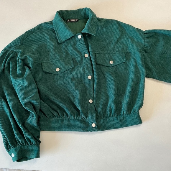 SHEIN Jackets & Blazers - Shein Lune Corduroy forest green button jacket size M